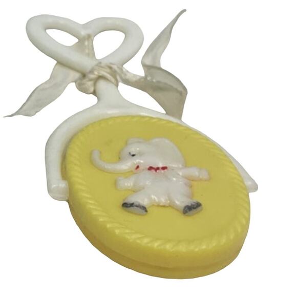 Set of 2 VIntage Plastic Shaker Elephant and Bunny Rabbit Baby Rattles Toys - Picture 2 of 3